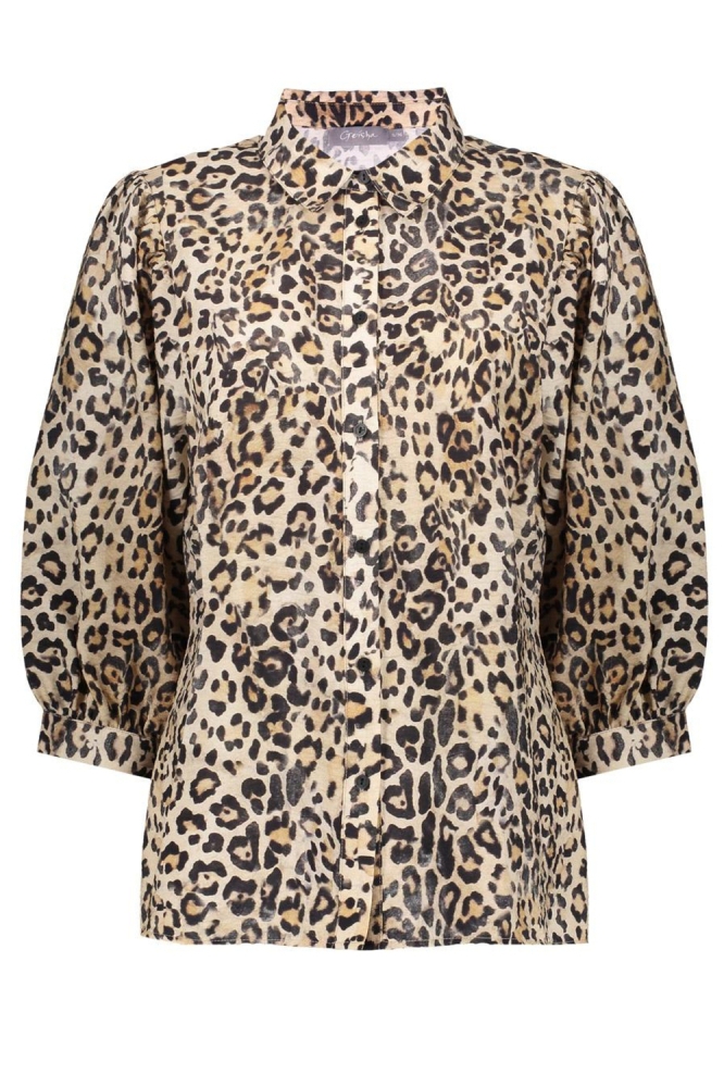 LEOPARD BLOUSE 53237 20 Sand/Black